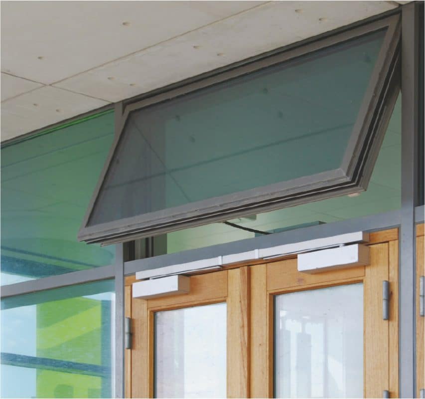 Image of windows with window actuators from WindowMaster