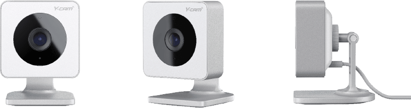 Image of the Y-cam camera from three angles