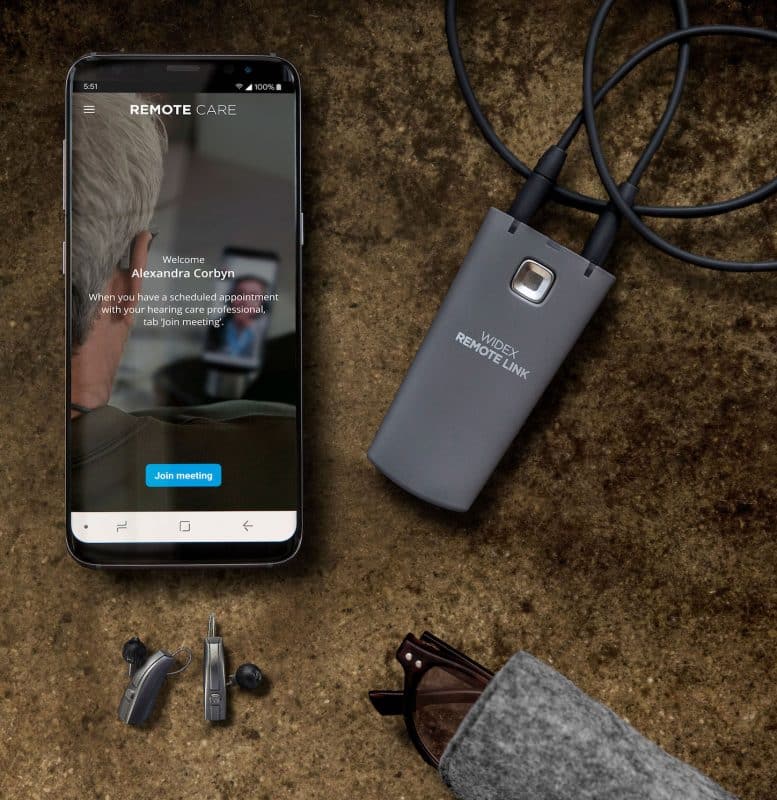 Image of the Remote care app to the Widex hearing aids
