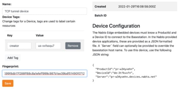 cloud console device configuration