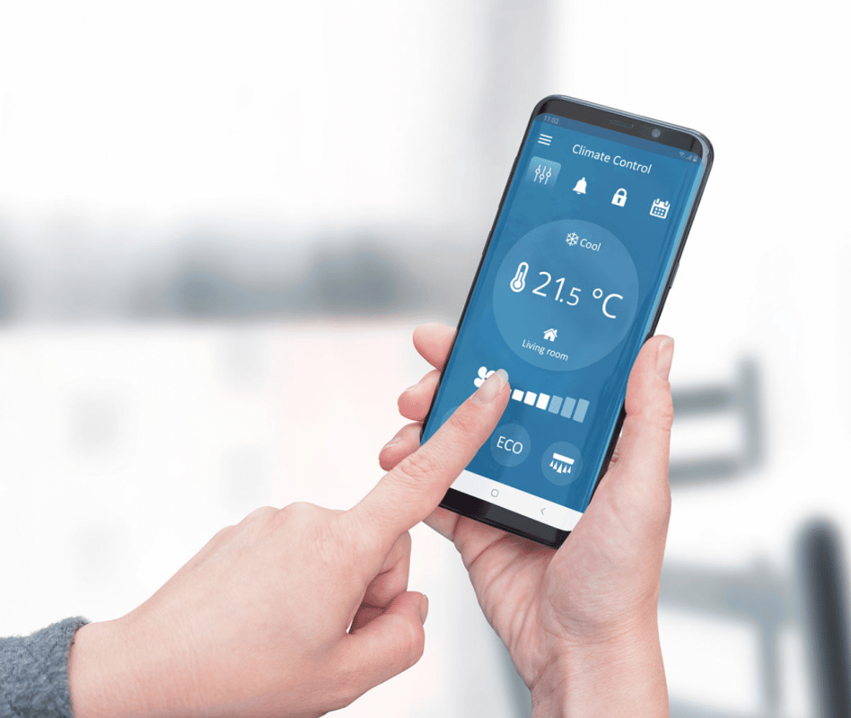 Controlling a smart HVAC system from a smartphone
