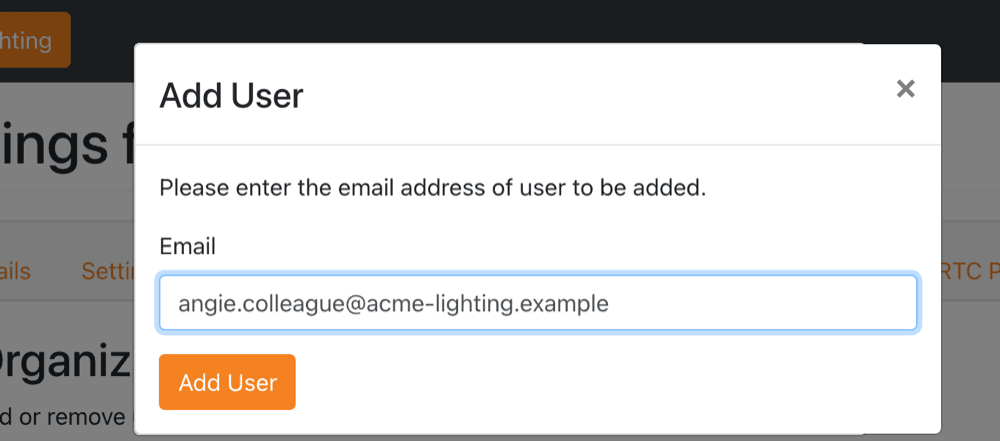 Add user dialog