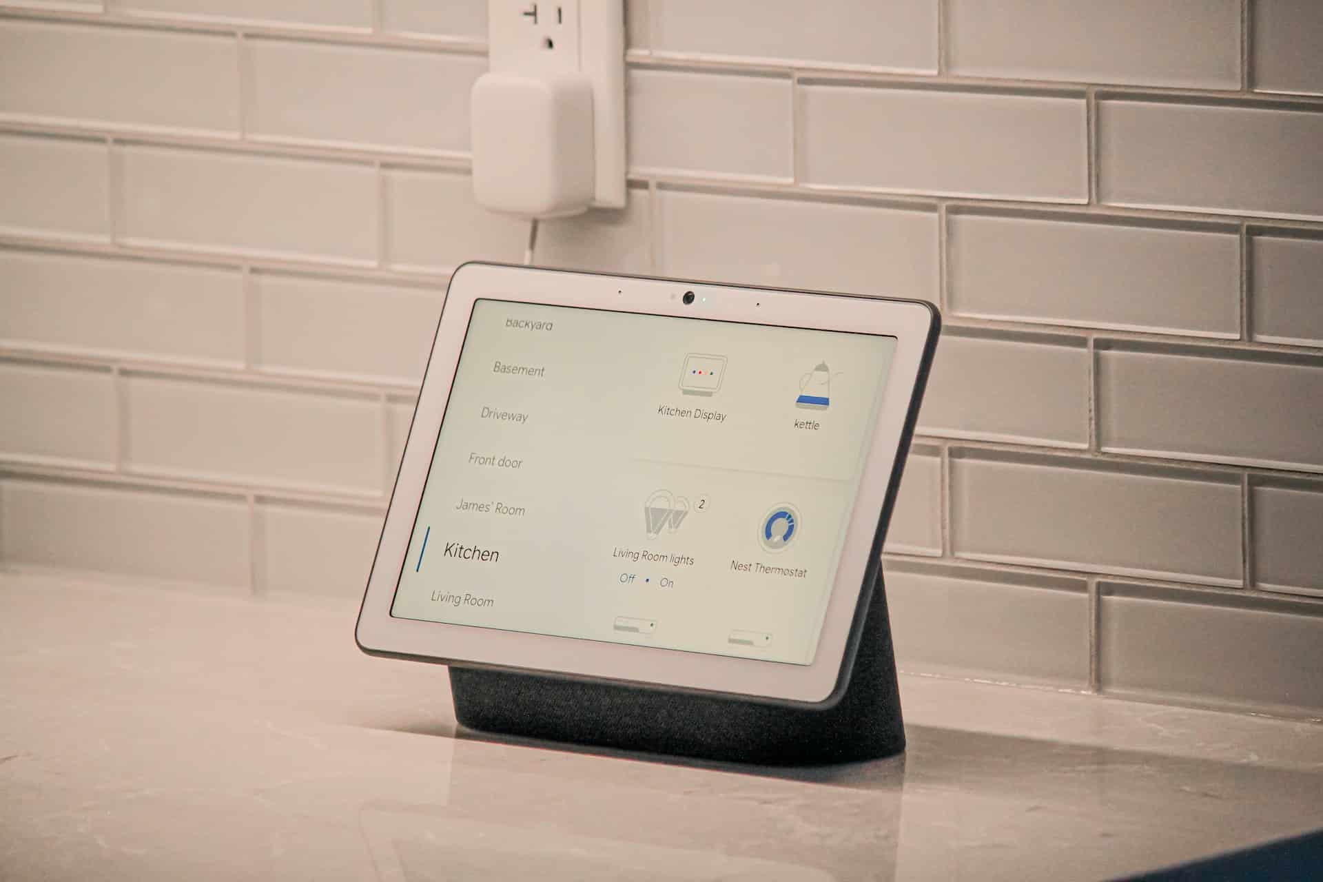 Smart house control app on a tablet