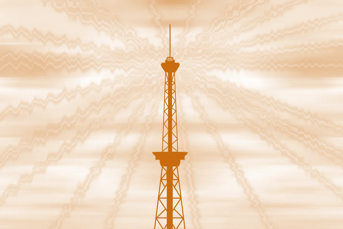 Image depicting radio waves and the importance of the Radio Equipment Directive