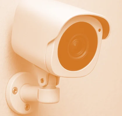 Image depicting surveillance camera streaming video through Amazon Kinesis or Nabto WebRTC