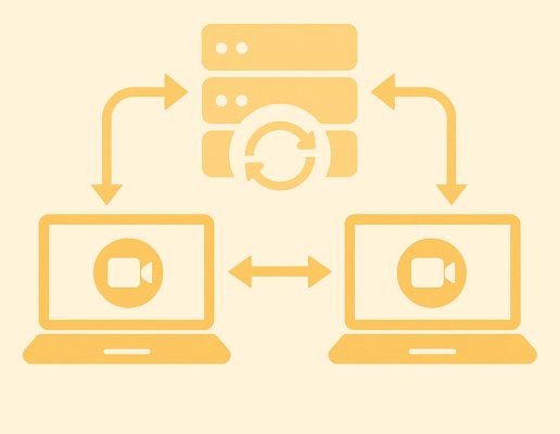 Image depicting a TURN server functioning in video streaming through WebRTC